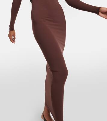 Belted jersey turtleneck maxi dress | Alaïa