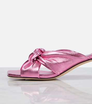 Pantoletten Avenue 50 aus Metallic-Leder | Jimmy Choo