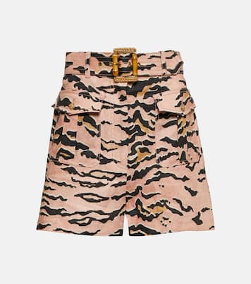 Matchmaker Safari printed linen shorts | Zimmermann