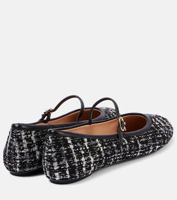 Mary-Jane-Ballerinas Mary Ribbon 05 aus Bouclé | Gianvito Rossi