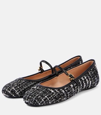 Mary-Jane-Ballerinas Mary Ribbon 05 aus Bouclé | Gianvito Rossi