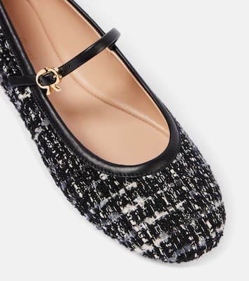 Mary-Jane-Ballerinas Mary Ribbon 05 aus Bouclé | Gianvito Rossi