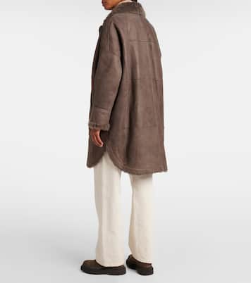 Shearling-lined leather coat | Brunello Cucinelli
