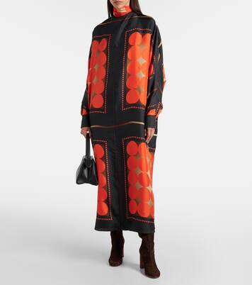 Robe longue Lexi imprimée en soie | Khaite