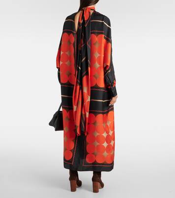 Robe longue Lexi imprimée en soie | Khaite