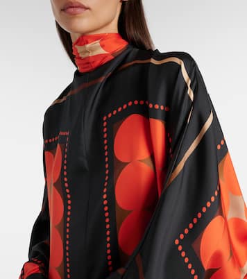Robe longue Lexi imprimée en soie | Khaite