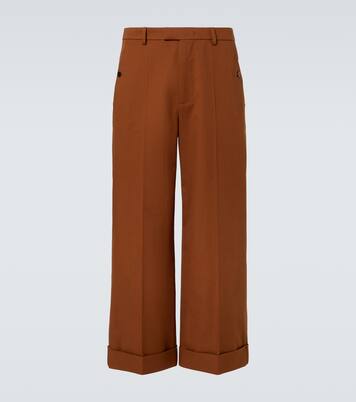 Pantalones anchos gabardina de algodón | Valentino