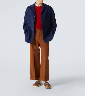 Pantalones anchos gabardina de algodón | Valentino
