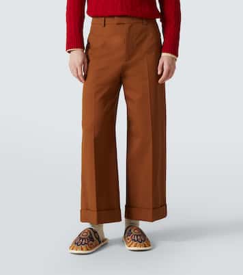Pantalones anchos gabardina de algodón | Valentino