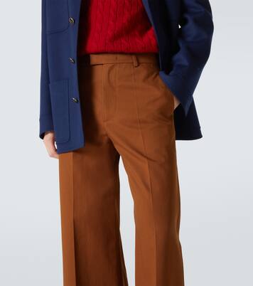 Pantalones anchos gabardina de algodón | Valentino