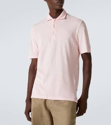 Cotton terry polo shirt | Fedeli
