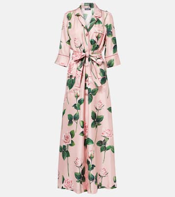 Bedrucktes Maxikleid aus Seidensatin | Dolce&Gabbana