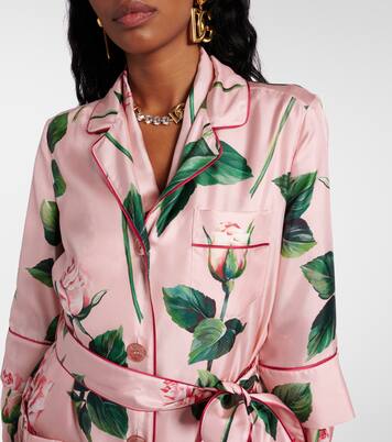 Bedrucktes Maxikleid aus Seidensatin | Dolce&Gabbana