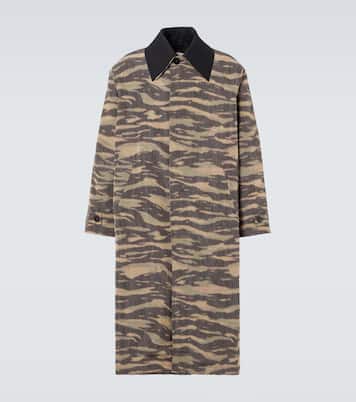 Camouflage crêpe de chine car coat | Jil Sander
