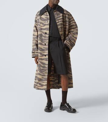 Camouflage crêpe de chine car coat | Jil Sander