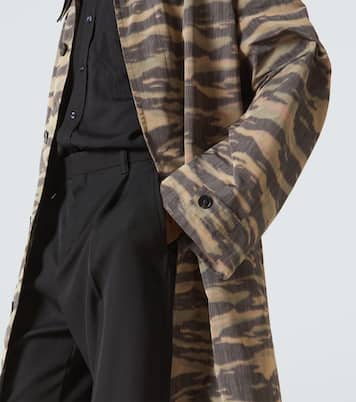 Camouflage crêpe de chine car coat | Jil Sander