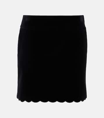 Scalloped cotton velvet miniskirt | Chloé