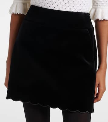 Scalloped cotton velvet miniskirt | Chloé