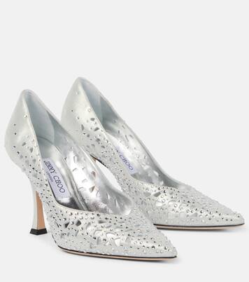 Ziri 90 embellished suede pumps | Jimmy Choo