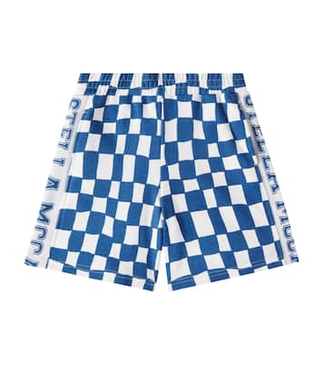 Logo checked cotton jersey shorts | Stella McCartney Kids