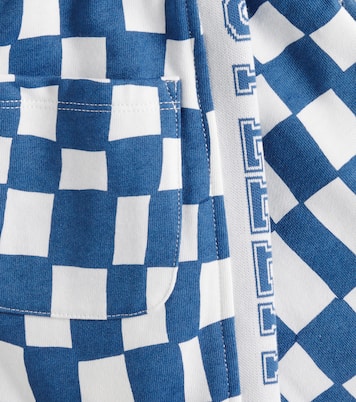 Logo checked cotton jersey shorts | Stella McCartney Kids