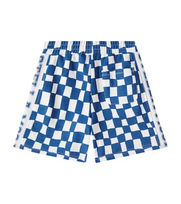 Logo checked cotton jersey shorts | Stella McCartney Kids