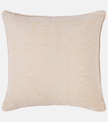 Barocco embroidered cotton-blend cushion | Versace Home