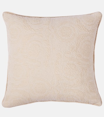 Barocco embroidered cotton-blend cushion | Versace Home