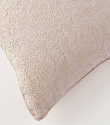 Barocco embroidered cotton-blend cushion | Versace Home