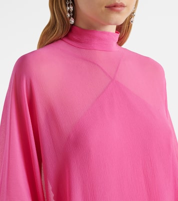 Penelope feather-trimmed silk kaftan | Taller Marmo