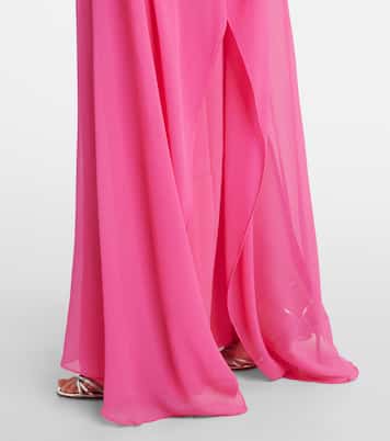 Penelope feather-trimmed silk kaftan | Taller Marmo