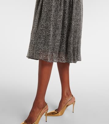 Chevron tie-neck silk-blend midi dress  | Dolce&Gabbana