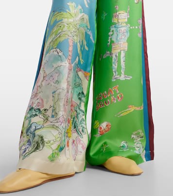 Pantalon ample Daria imprimé en soie | Alémais