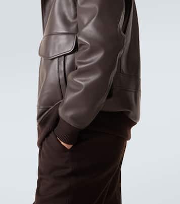 Shearling-trimmed leather bomber jacket | Gabriela Hearst