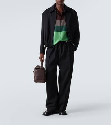 Chaqueta de lana con piel y cinturón | Loewe