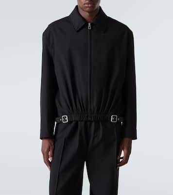 Chaqueta de lana con piel y cinturón | Loewe