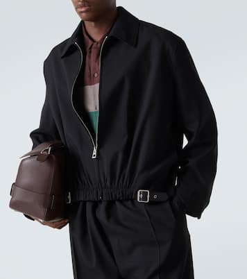 Chaqueta de lana con piel y cinturón | Loewe