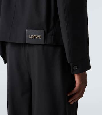 Chaqueta de lana con piel y cinturón | Loewe