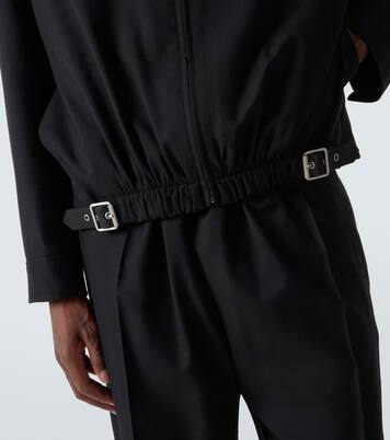 Chaqueta de lana con piel y cinturón | Loewe