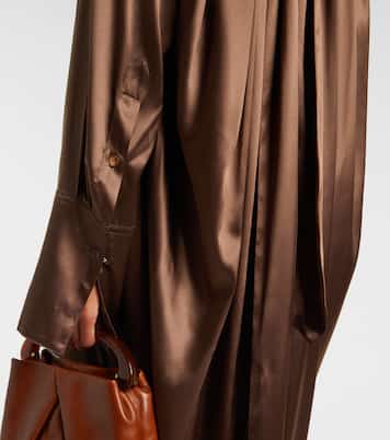 Turtleneck silk-blend satin midi dress | Dries Van Noten