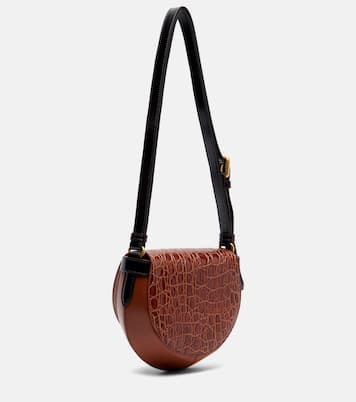 Croc-effect leather crossbody bag | Dries Van Noten