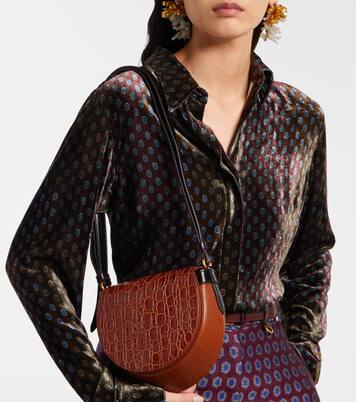 Croc-effect leather crossbody bag | Dries Van Noten