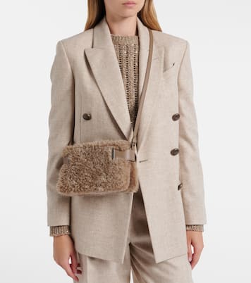Small shearling clutch | Brunello Cucinelli