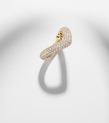Ring Drop Link Medium aus 18kt Gelbgold mit Diamanten | Engelbert