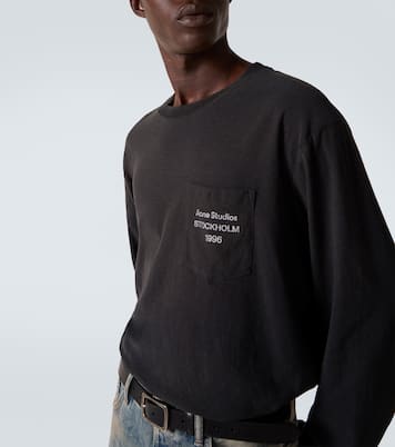 Distressed cotton-blend T-shirt | Acne Studios