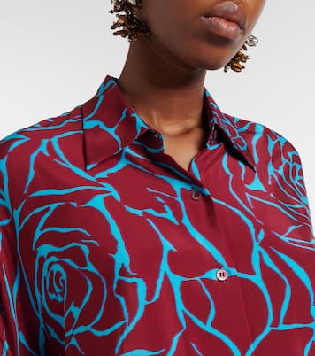 Printed oversized satin shirt | Dries Van Noten