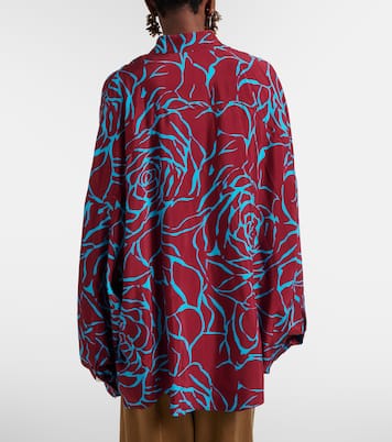 Printed oversized satin shirt | Dries Van Noten