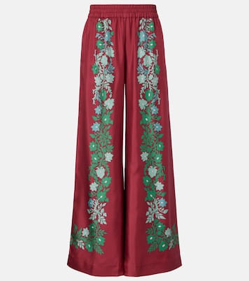 Bedruckte Palazzo-Hose aus Seiden-Twill | La DoubleJ