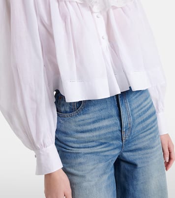 Lace-trimmed cotton voile blouse | Chloé