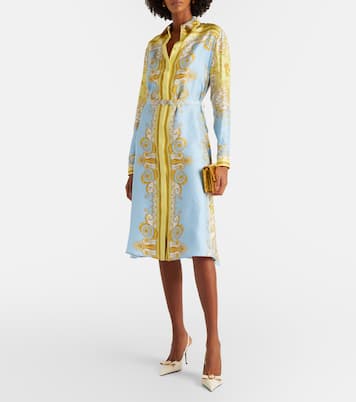 Gianni Ribbon 85 leather slingback pumps | Versace